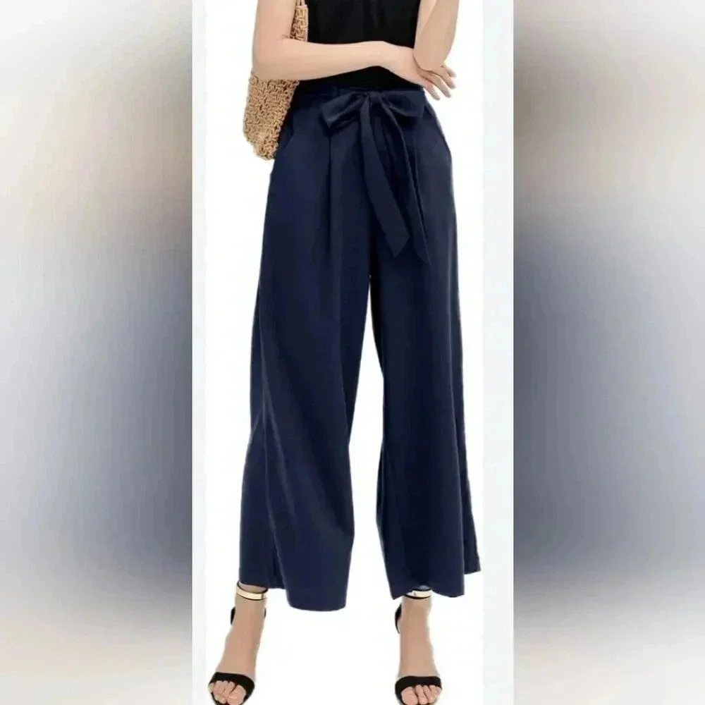 Women's Bundle Wide Leg Crop Palazzo Capri Pants Lot Of 2 Size 12 Large